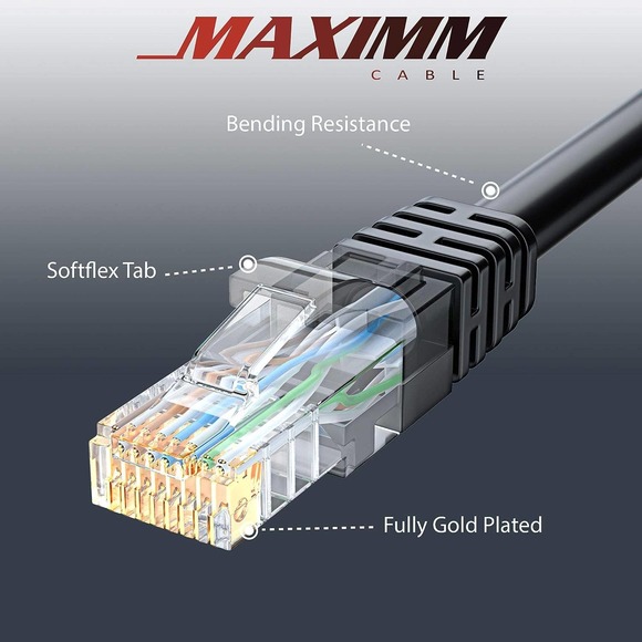 Maximm Cat6 Ethernet Cable 6 Ft, Pure Copper, (5 Pack) - UTP (Multicolor) - Picture 6 of 9